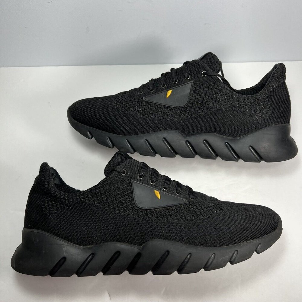 Fendi Fabric Runners Bag Bugs Black Sneaker Mens Size 12UK/13US 7E1096 4SV F0MQ0